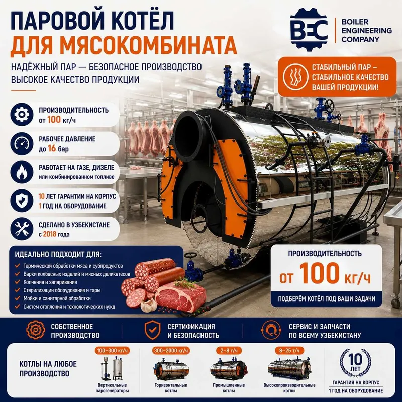 Паровой котёл для мясокомбината 1 Паровой котёл для мясокомбината 1