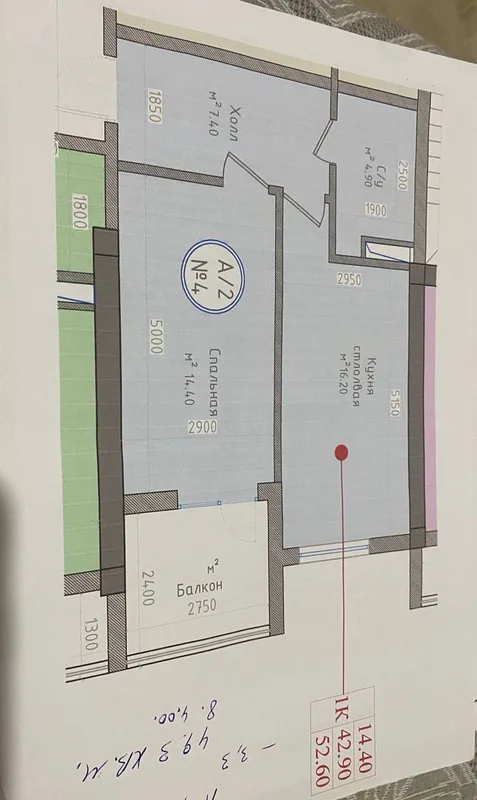 квартира в НОВОСТРОЙКЕ 49 м2, Мирабад РУВД