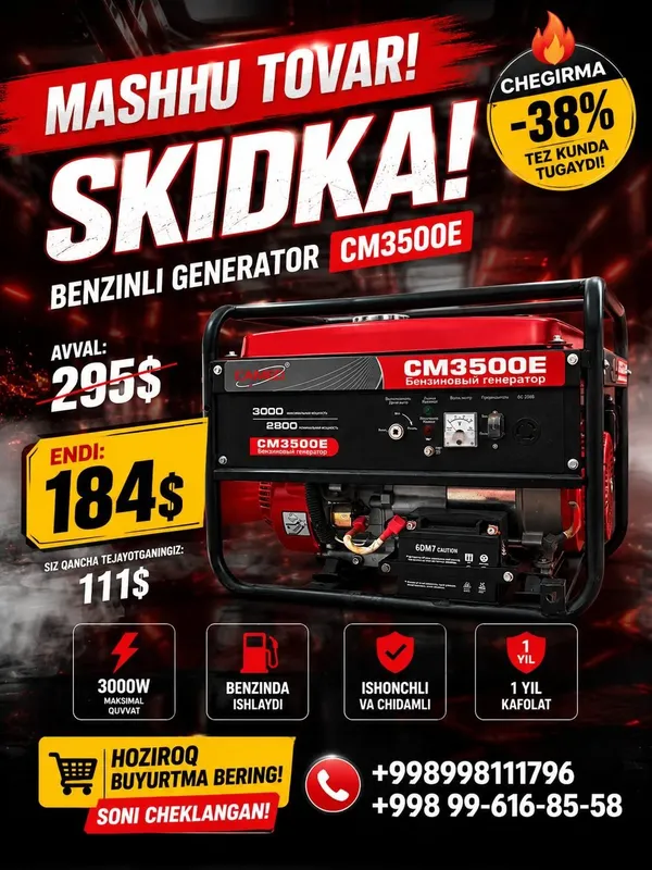 Benzin generator Dvijok 3 kwli generator