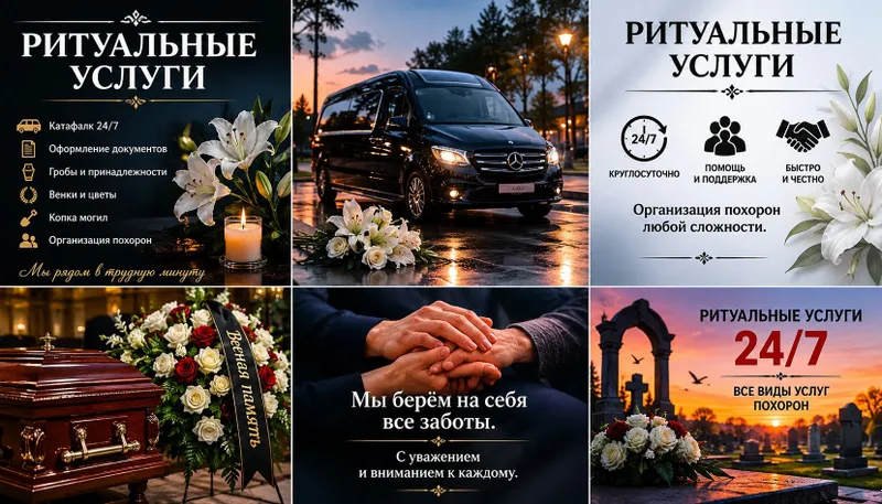 Ритуальные услуги , гроб, крест,катафалк, отпевание — фото 1