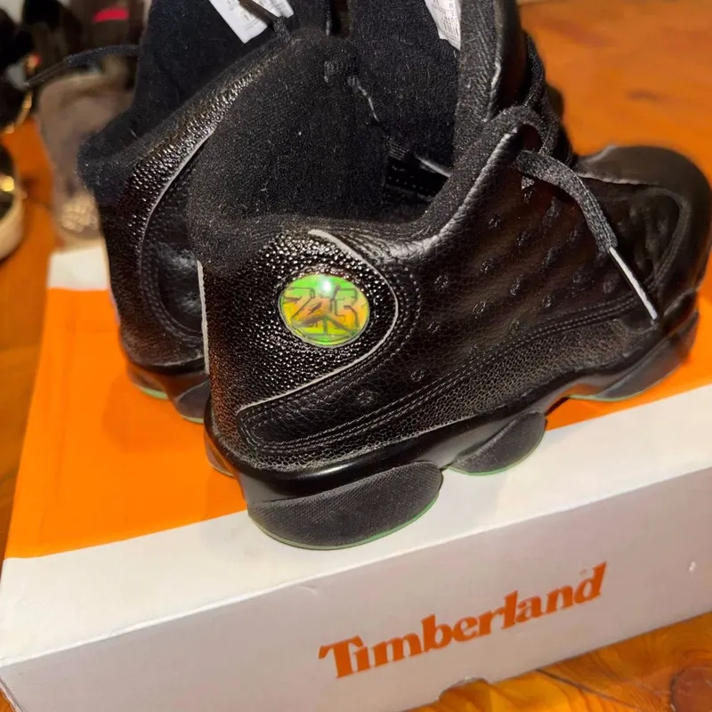 Air Jordan 13 Retro (Black Cat/Green) — фото 2