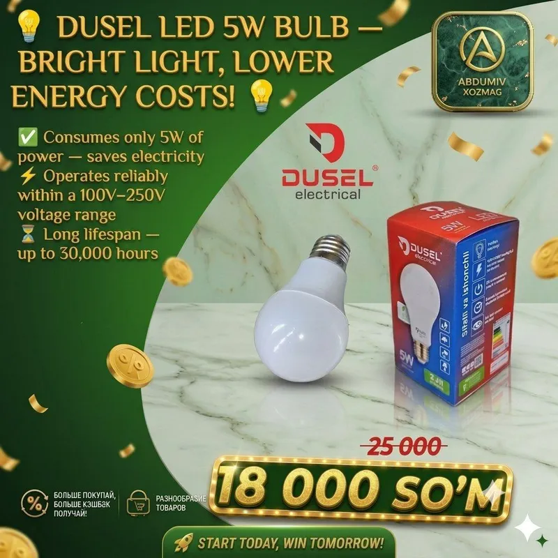 DUSEL LED 5W LAMPICHKA — SIFATLI YORUG‘LIK DUSELDA 3