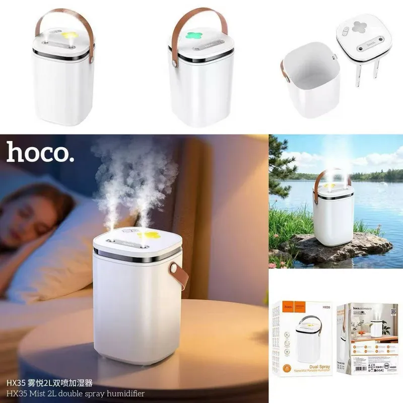 Увлажнитель воздуха HOCO HX35 2 л с подсветкой и USB-C 40 кв м — фото 5