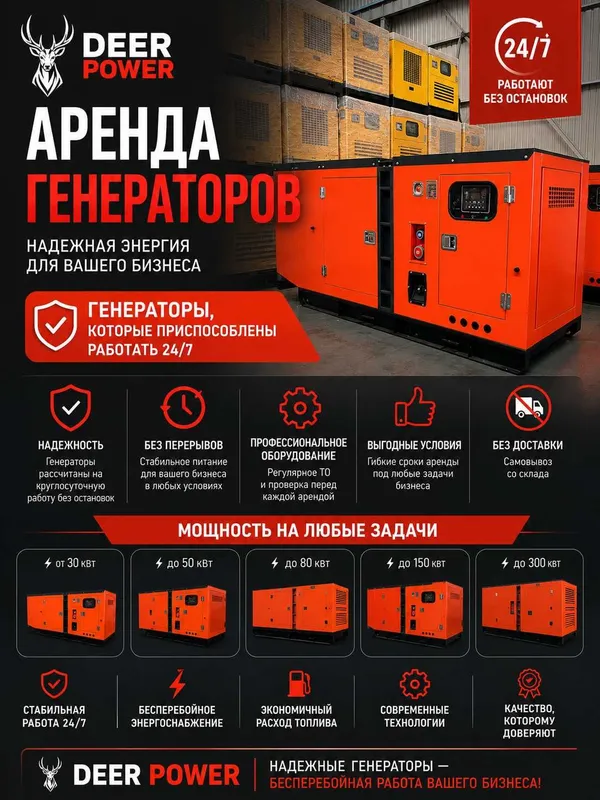 аренда|прокат|генеарторов от 30 до 1000 квт