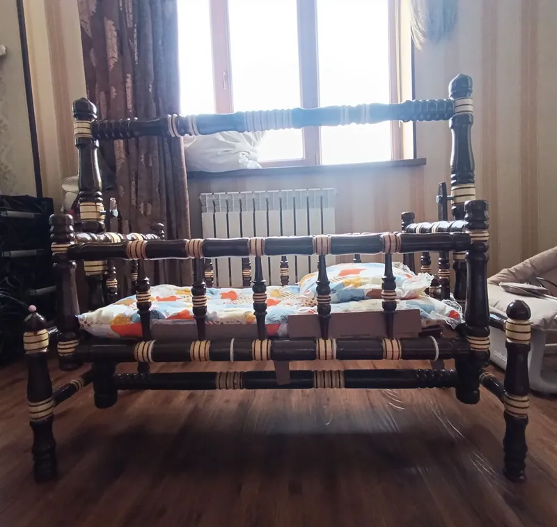 Детская деревянная колыбель (люлька) 90×50 см 1