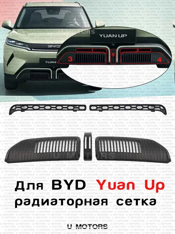 Радиаторная сетка для BYD Yuan Up/ Song Plus Champion EV, Song Pro ….