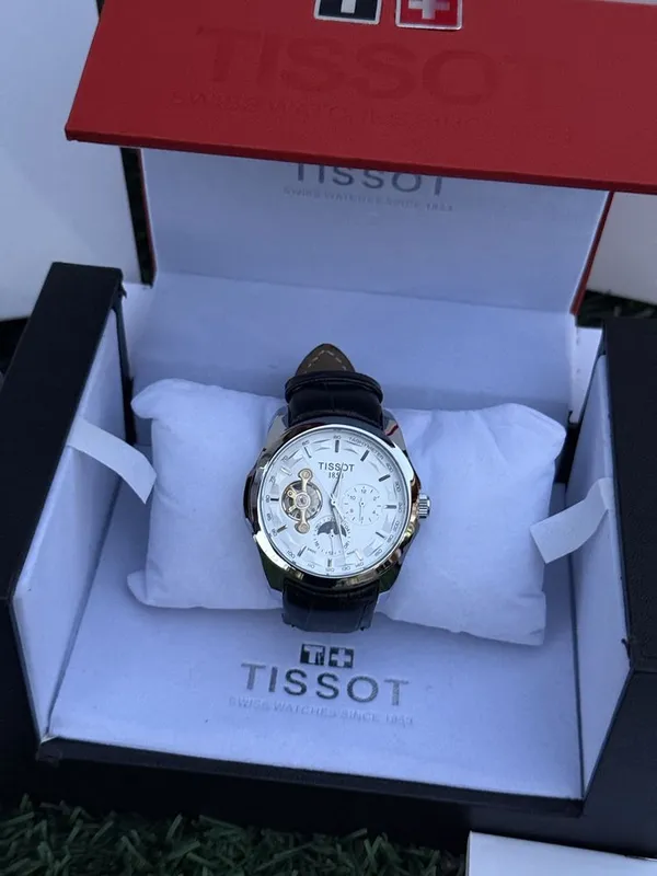 Мужские часы Tissot, кожанный ремешок, премиальные механические часы — фото 3