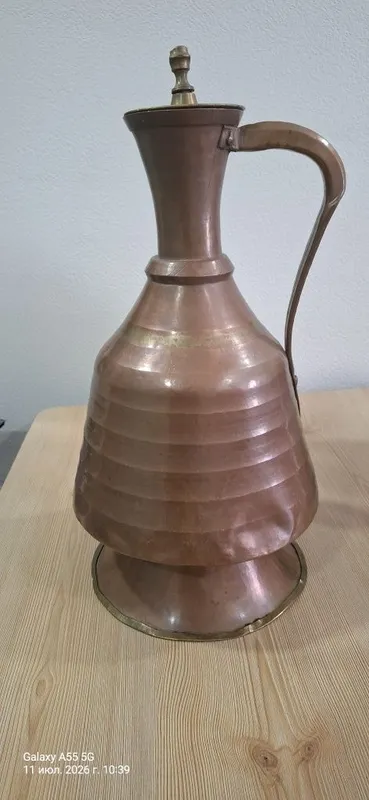 Старинный медный сосуд ручной чеканки. Антиквариат. 2