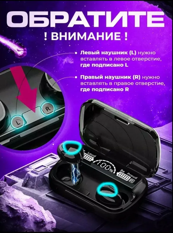 AirPods M10 Hi-Tech, водонепроницаемые IP68, чёрные 1 AirPods M10 Hi-Tech, водонепроницаемые IP68, чёрные 1