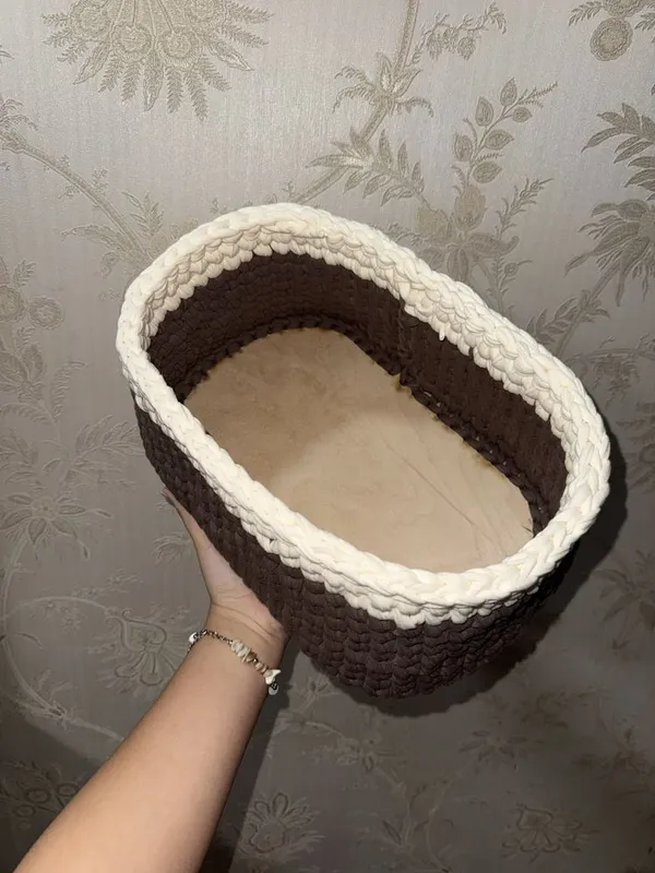 Корзина из трикотажной пряжи 2