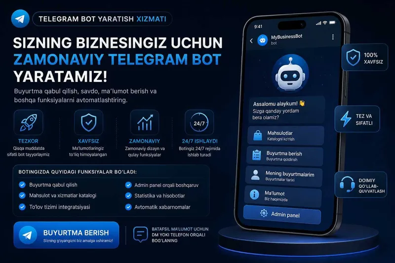 Telegram botlar yaratish xizmati — фото 2