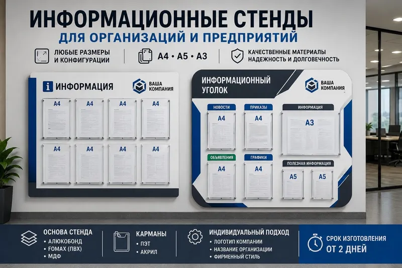 Информационные стенды для организаций и предприятий