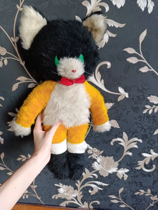 Старинная коллекционная мягкая игрушка Кот — фото 1
