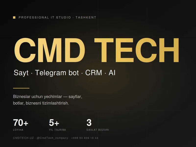 Professional veb-sayt va Telegram bot ishlab chiqish | CMD TECH