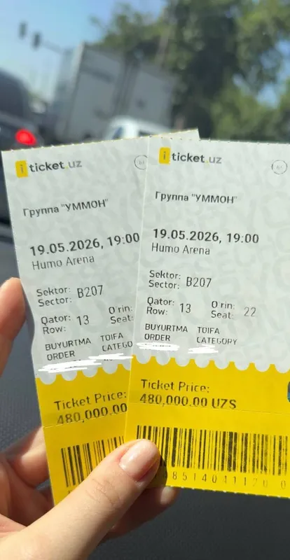 Уммон концертига 3 та билет бор