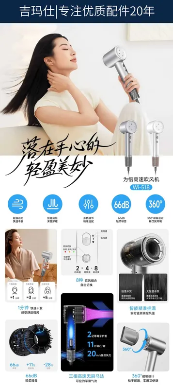 WiWU Wi518 Hypersonic Профессиональные Фен отрицательными ионами Dyson — фото 1