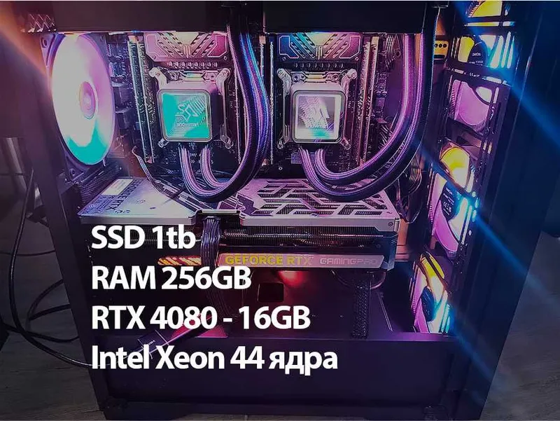 Игровой мощный ПК RTX4080 DDR4256GB SSD1tb 3d max rendr revit avtocad