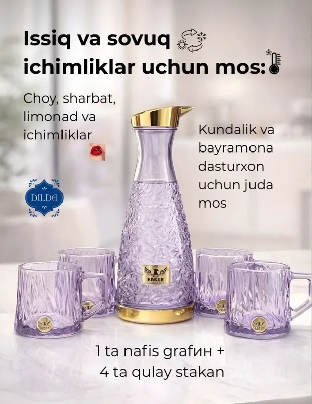 Fujer krujka nabor Фужеры термос и 4 шт кружки Оптом ва донага Телег