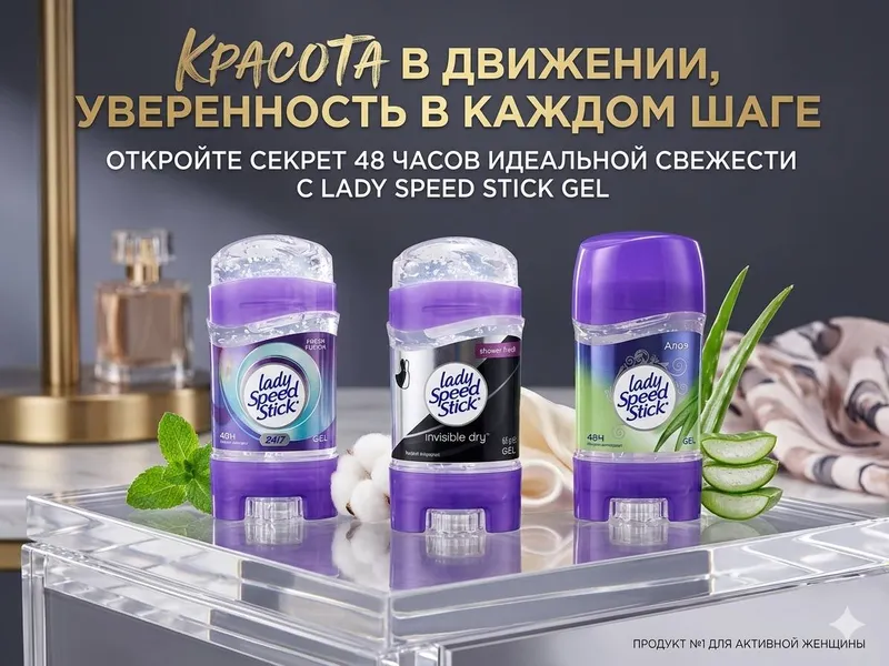 Гелевый дезодорант-антиперспирант Lady Speed Stick Гелевый дезодорант-антиперспирант Lady Speed Stick