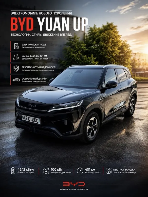 Byd Yuan Up 401 km 2025 yil Qora Sotiladi 2
