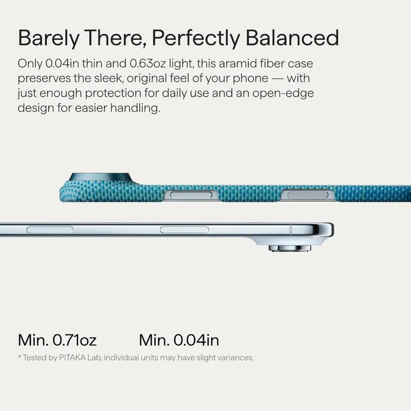 Pitaka Ultra-Slim Case для iPhone 17 Lucid Blue 4