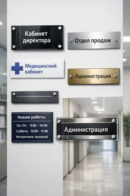 Изготовление табличек на двери и навигации в Ташкенте