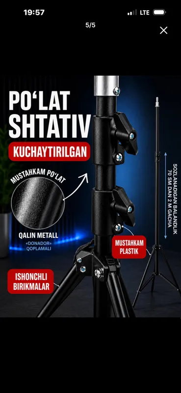 Shtativ tik tok insta lampa 3 Shtativ tik tok insta lampa 3