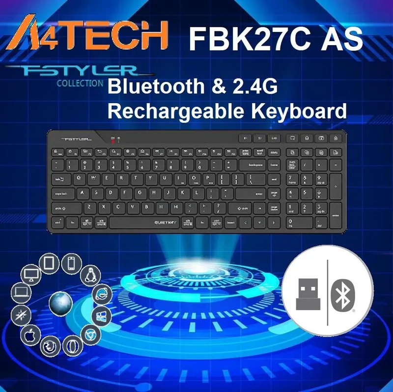 Русская Раскладка! A4tech fbk27c Беспроводная Клавиатура СКИДКА — фото 2