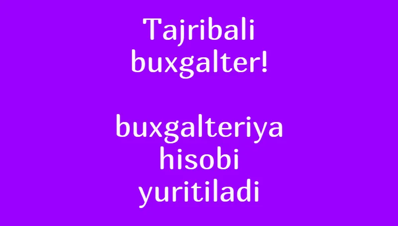 Tajribali bosh buxgalter