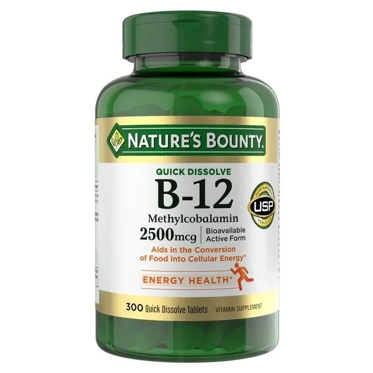 Nature’s Bounty Vitamin B-12 2500 mcg 300 таблетки 300 Quick Dissolve