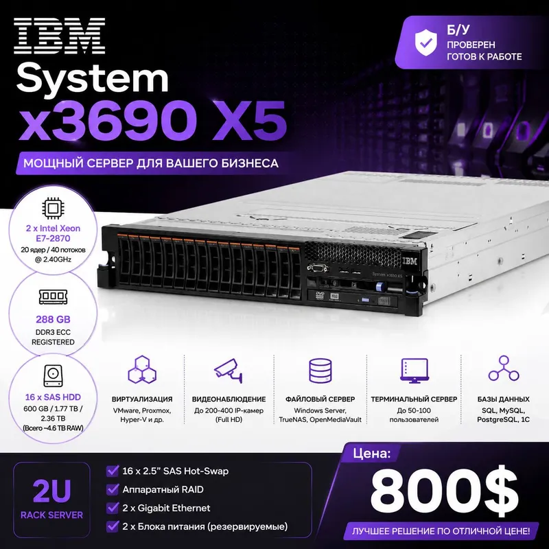 IBM System x3690 X5 — biznes uchun ishonchli server IBM System x3690 X5 — biznes uchun ishonchli server