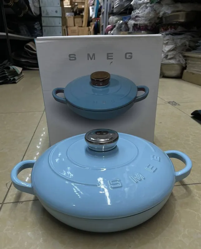 Smeg brendining emalli cho‘yan qozoni/qovurish idishi 4