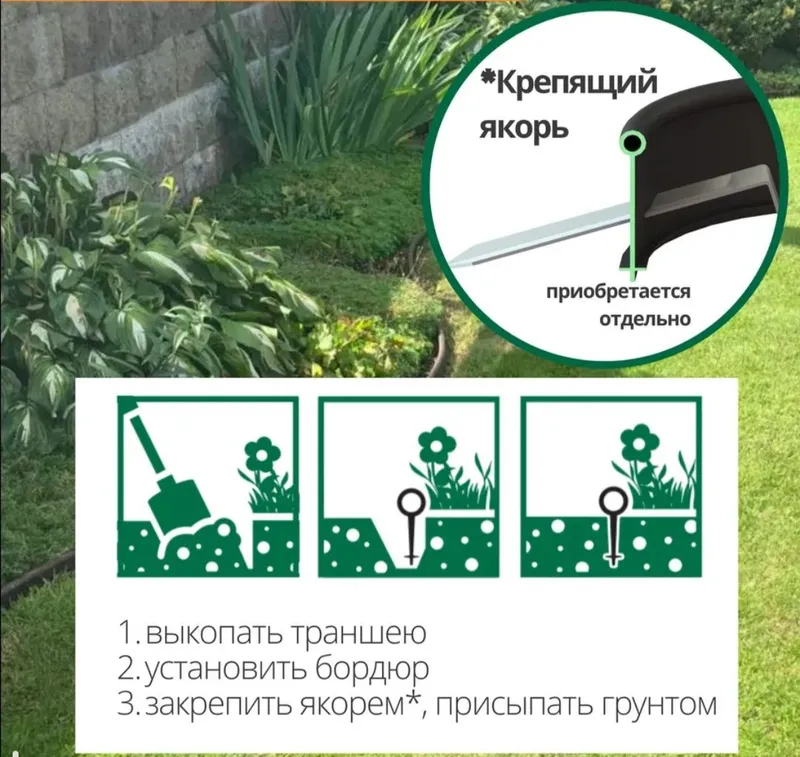 Бордюр садовый Канта (KANTA) длина 10м — фото 2