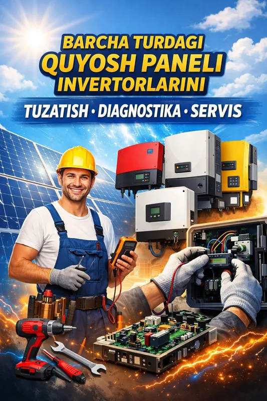 Quyosh panellari Invertorlar Tamirlash Servis Ustanofkasi