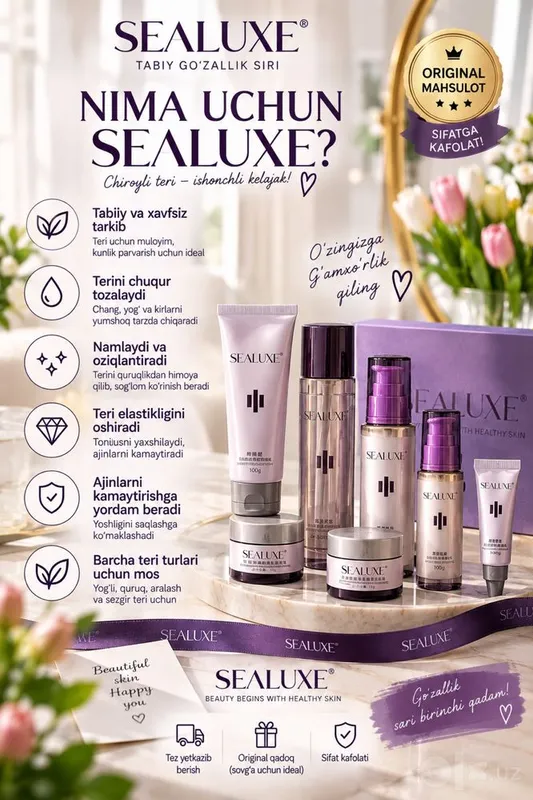Shvetsariya brendi-SEALUXE dan yuz uchun premium nabor! 7 Shvetsariya brendi-SEALUXE dan yuz uchun premium nabor! 7