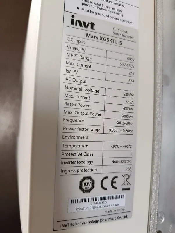 Инвертор INVT iMars XG5KTL-S + Logger + Щит Б/У — фото 1