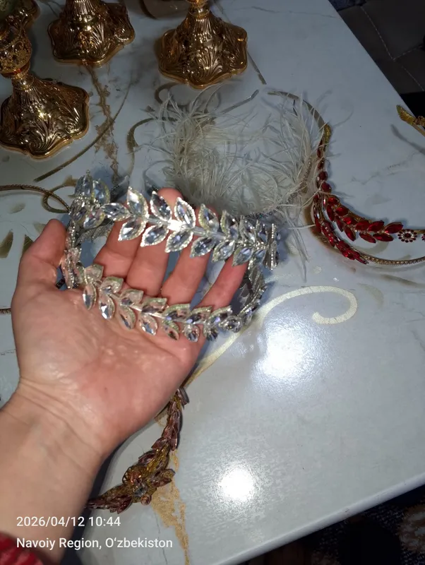 Kelinlar uchun nafis qoʻl ishi diadema sifatli — фото 4