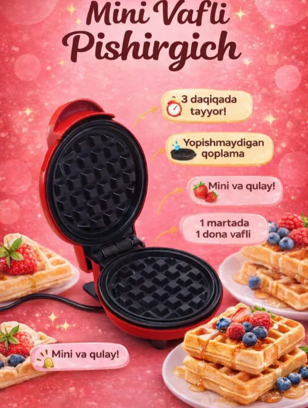 Mazzali mini vafli tayyorlagich