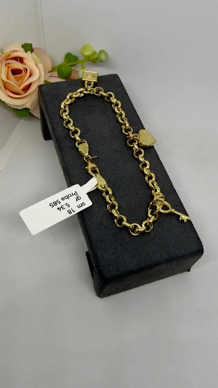 Braslet 585 proba visulkimi dlina 18 sm