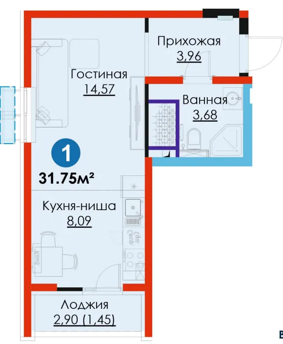 метро Янгиабад, 1 комната, Ипотека 20%=5 785у.е. — фото 6