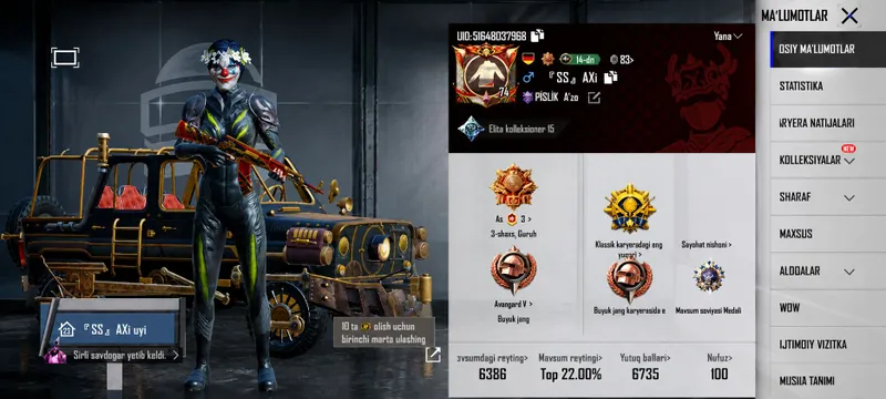 PUBG akkaunt sotiladi kelishimiz 55 kaleksa 74 lev PUBG akkaunt sotiladi kelishimiz 55 kaleksa 74 lev