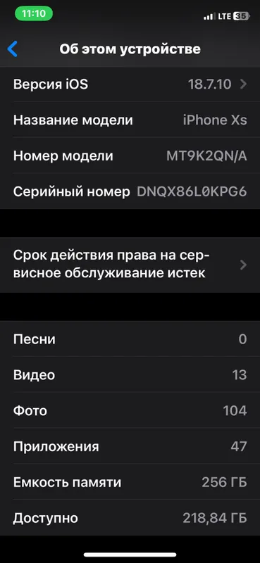 iPhone Xs 256gb 5