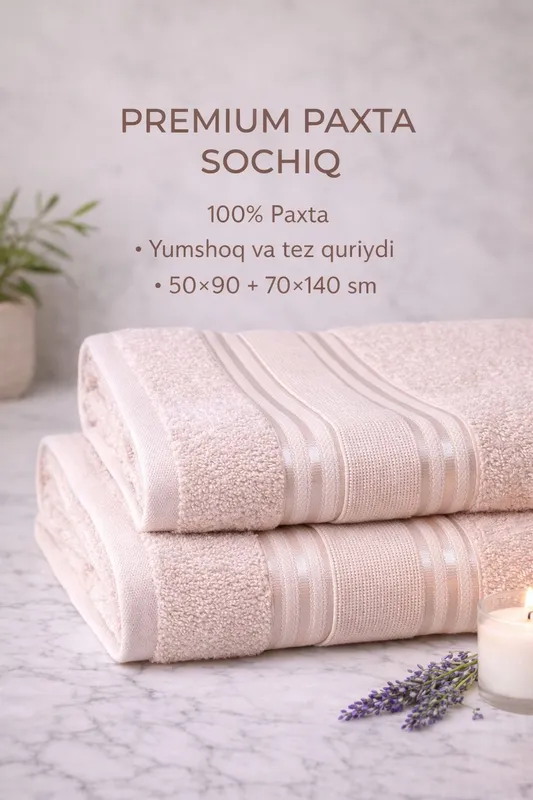 Комплект полотенец 70×140 / 50×90 для бани и лица 7