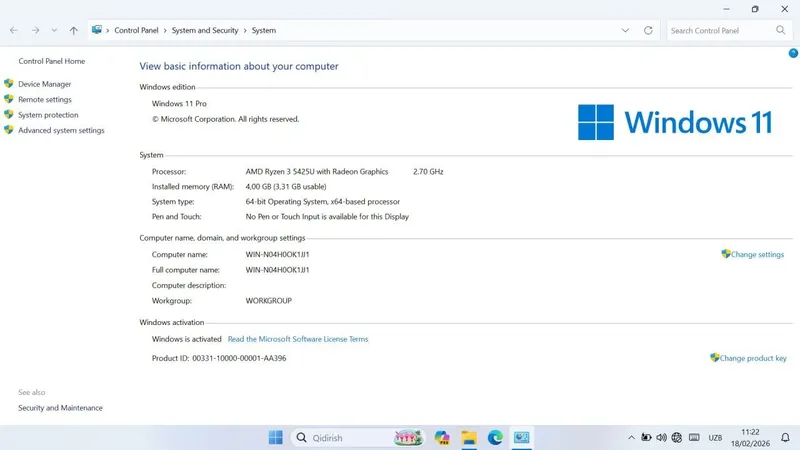 HP 255 G9 — yaxshi holat, Windows 11, 1TB, 4GB RAM (8-16GB ga oshadi) — фото 2