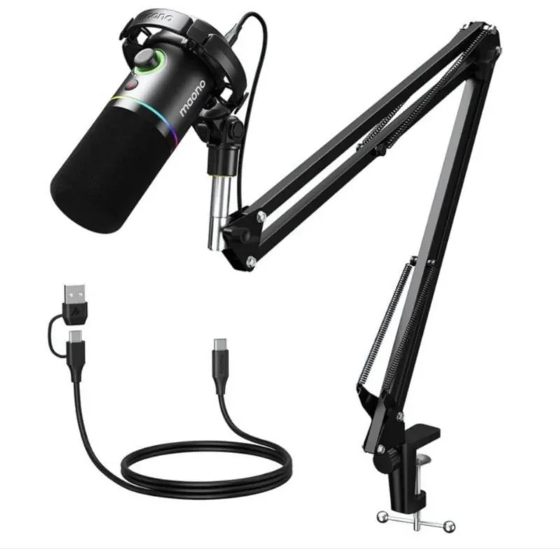 Микрофон MAONO PD200XS Black в комплекте: микрофон + стойка (boom arm) — фото 1