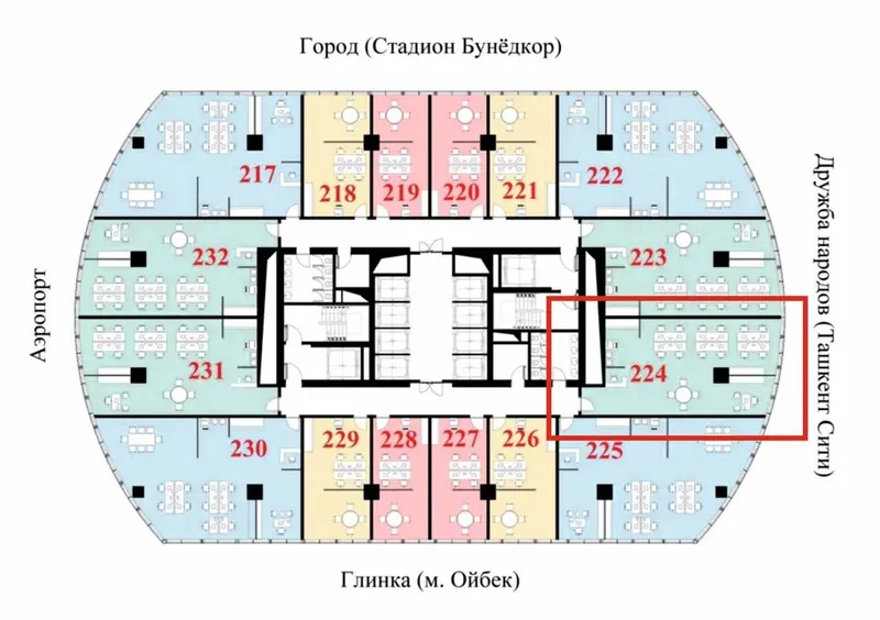 Piramit Tower Продается Офис 92 м2 Яккасарайский район