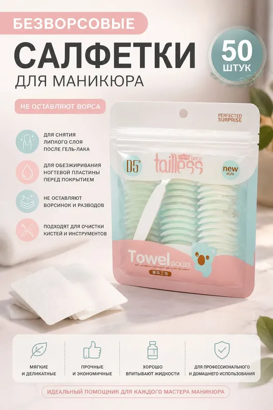Безворсовые салфетки для маникюра
