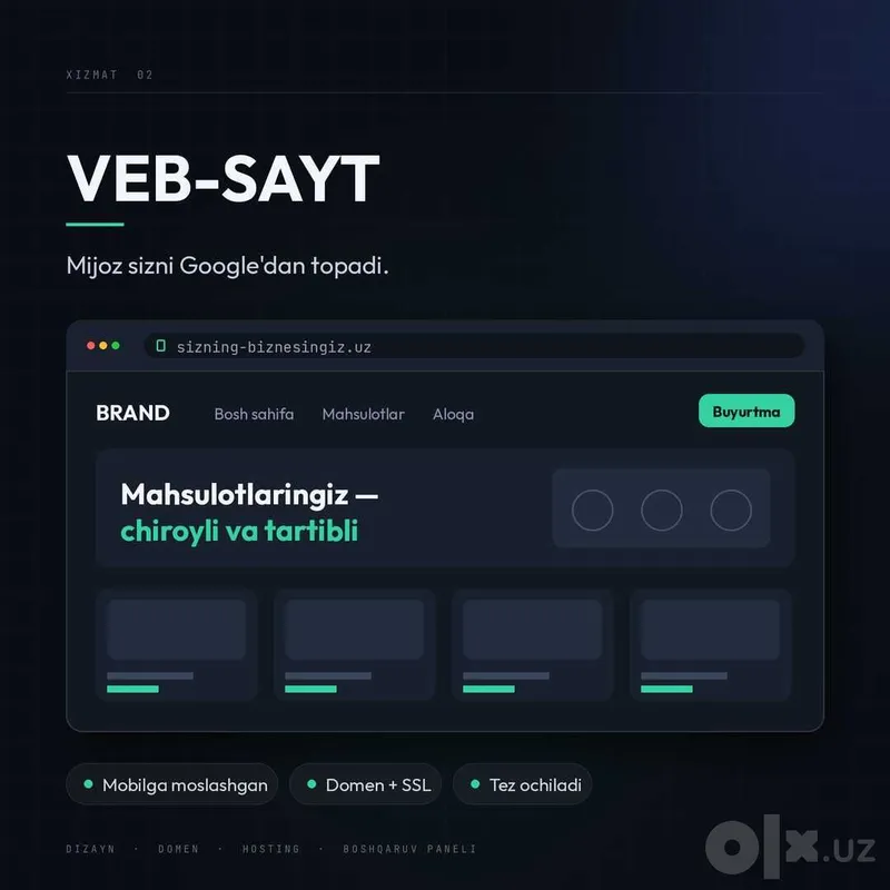 Biznes uchun sayt, Telegram bot va AI avtomatlashtirish 2 Biznes uchun sayt, Telegram bot va AI avtomatlashtirish 2