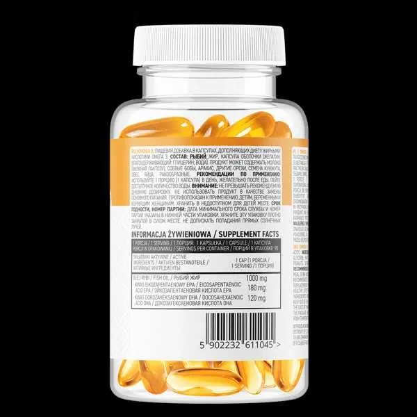 OstroVit Omega 3 — 90 капсул, Рыбий жир 1000 мг / Made in Europe 4 OstroVit Omega 3 — 90 капсул, Рыбий жир 1000 мг / Made in Europe 4