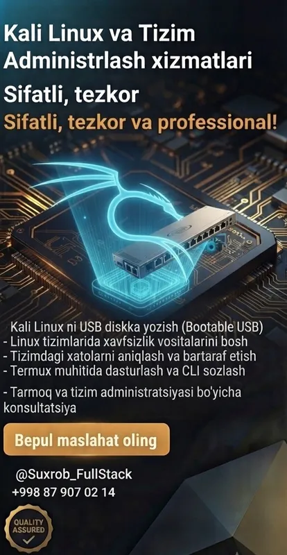 Kali Linux va Tizim Administrlash xizmatlari 2